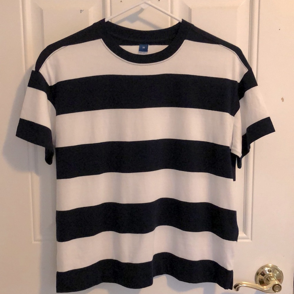 Navy and White Striped Tee